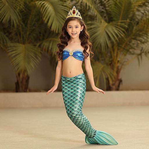 Mermaid Man Costume Woman with Crown