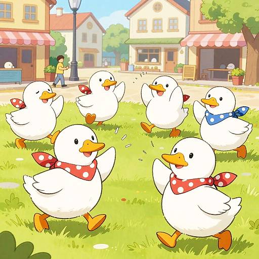 Cheerful Ducks Causing Town Chaos
