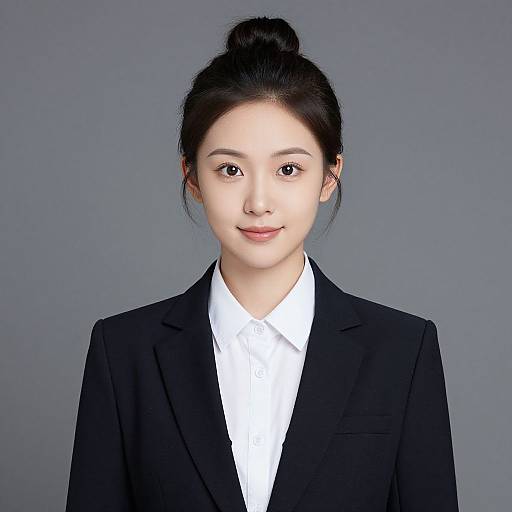 Realistic Woman in Formal Blazer Suit