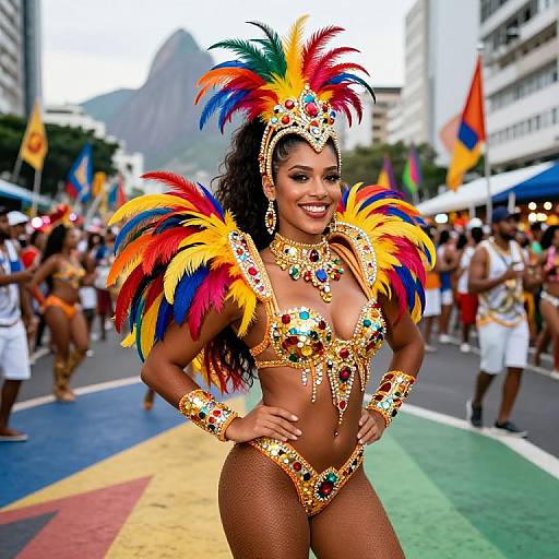 Vibrant Rio Carnival Showgirl