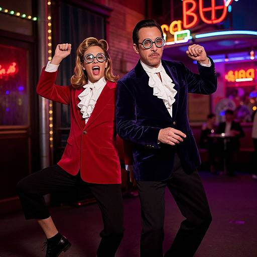 Austin Powers Couple in Psychedelic Jazz Scene