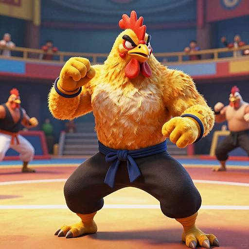 Tekken Style Fighting Chicken Character