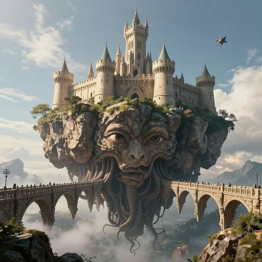 Majestic Floating Medieval Fortress