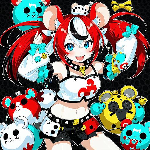 Illustration of Mr. squeaks (hakos baelz), hololive in the style of Throtem