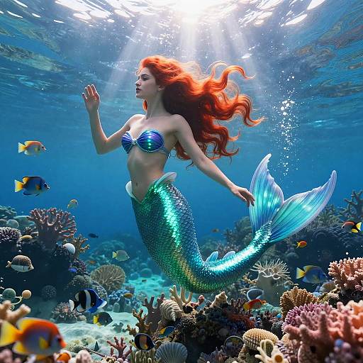 Enchanting Mermaid in a Vibrant Ocean