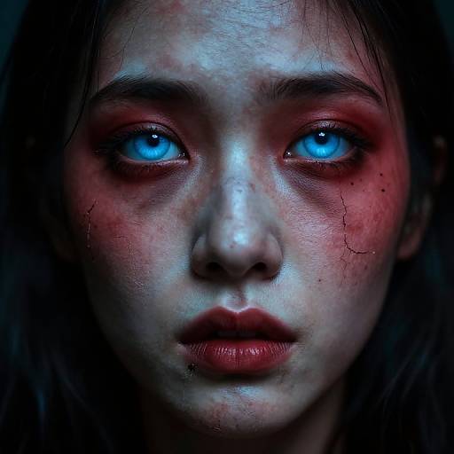 Haunting Portrait with Glowing Eyes