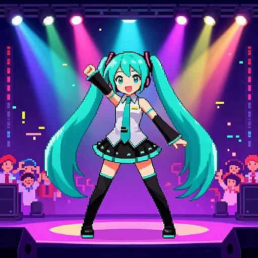 Pixel Art Hatsune Miku Performance