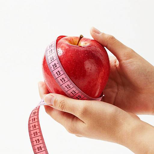 Hands Measuring Red Apple