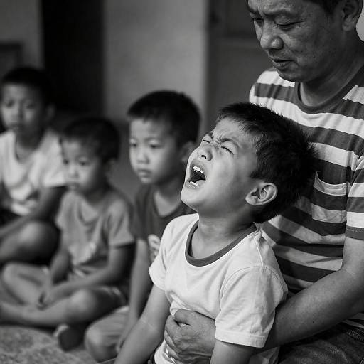 Emotional Capture of Boy's Painful Moment