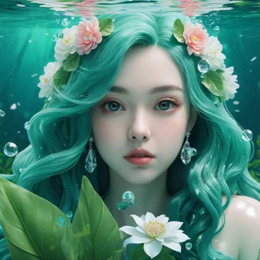 Aqua Themed Portrait of a Girl