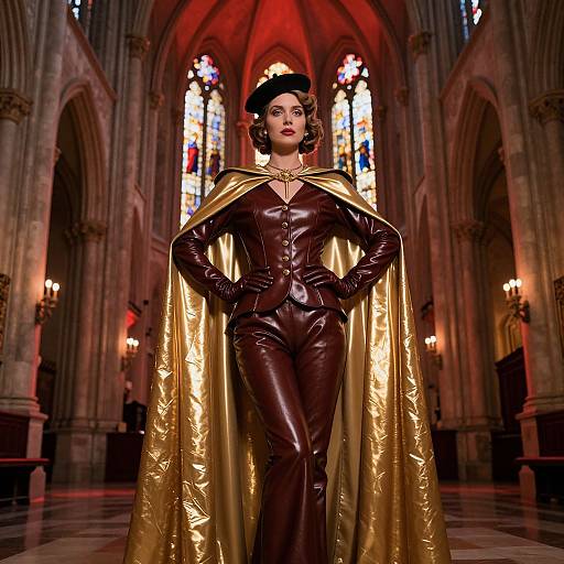 Opulent Woman in Cathedral Light
