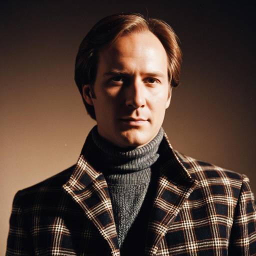Man in 80s Plaid Jacket and Turtleneck