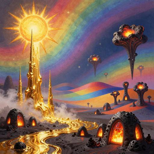 Surreal Dreamscape with Molten and Obsidian