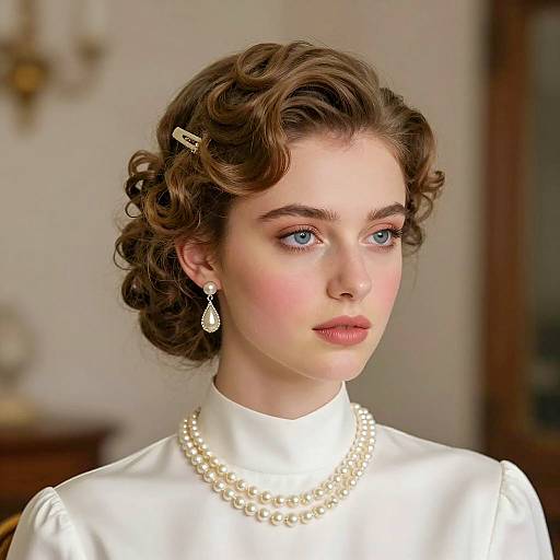 Elegant Vintage Wedding Hairstyle Portrait