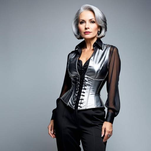 Sophisticated Mature Woman in Edgy Fashion