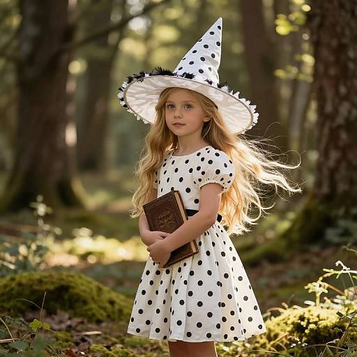 Whimsical Blonde Witch in Forest