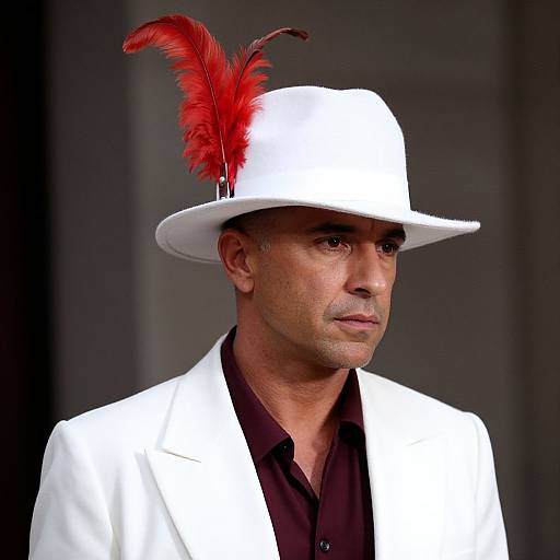 Man in White Hat and Jacket