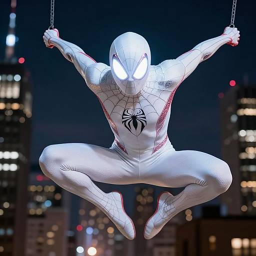 Agile Hero in White Spider Suit