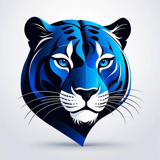 Blue Tiger Head Illustration
