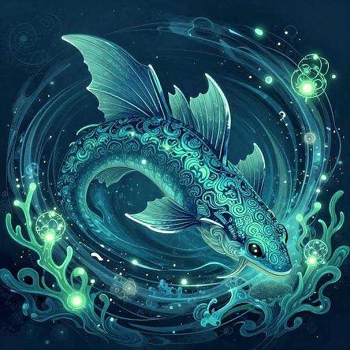Mythical Sea Creature Fantasy Illustration