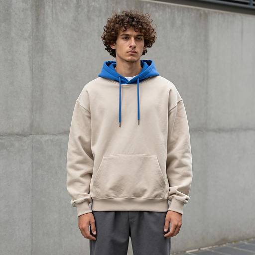 Young Man in Casual Streetwear Standing Outdoors