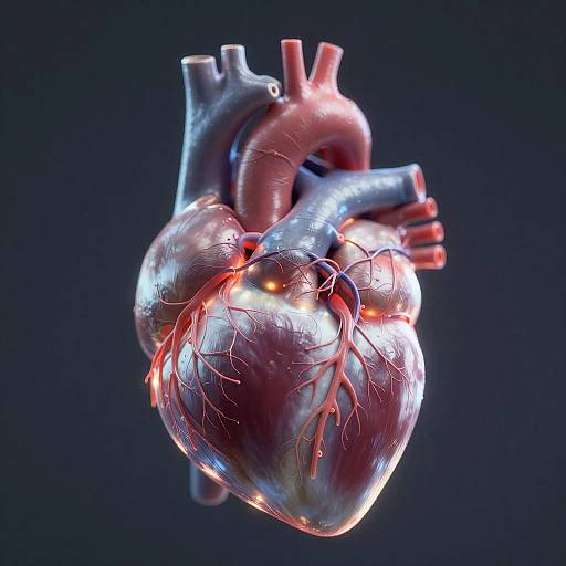 Realistic Glowing Human Heart Render