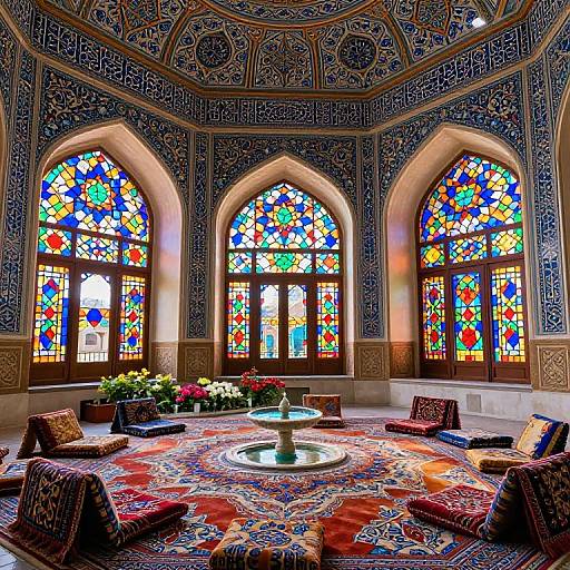 Intricate Persian Grand Palace Interior