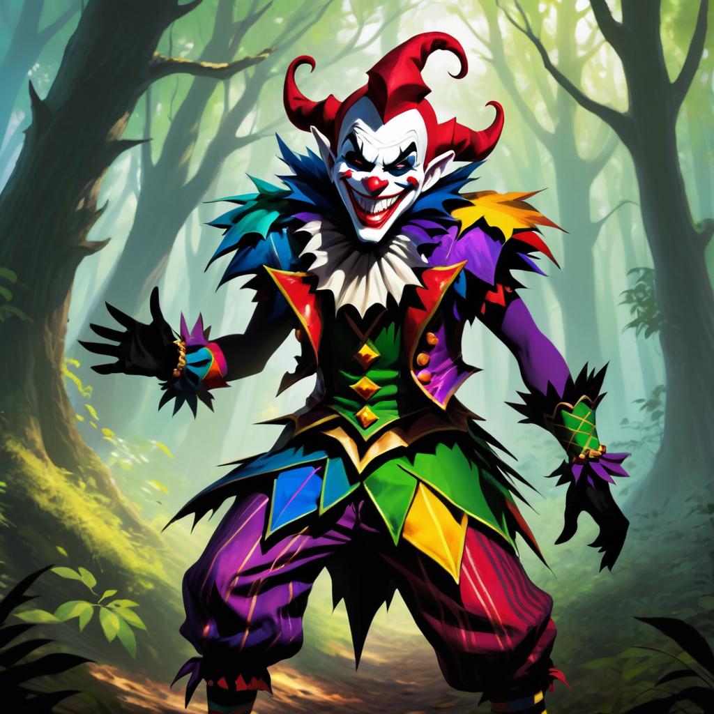 Sinister Jester in Dark Forest