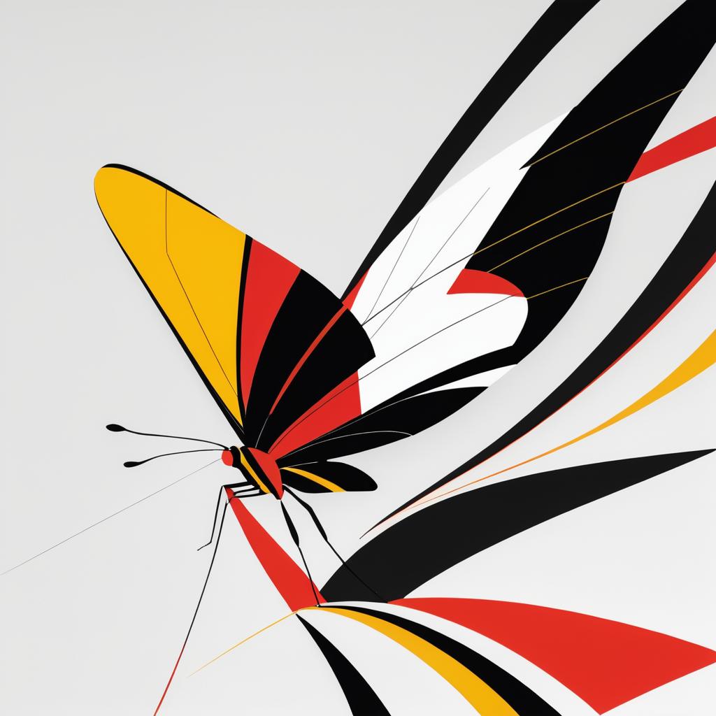 Minimalist Butterfly in Bold Colors