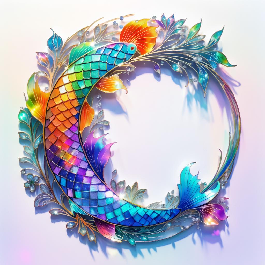 Iridescent Art Nouveau with Koi Fish