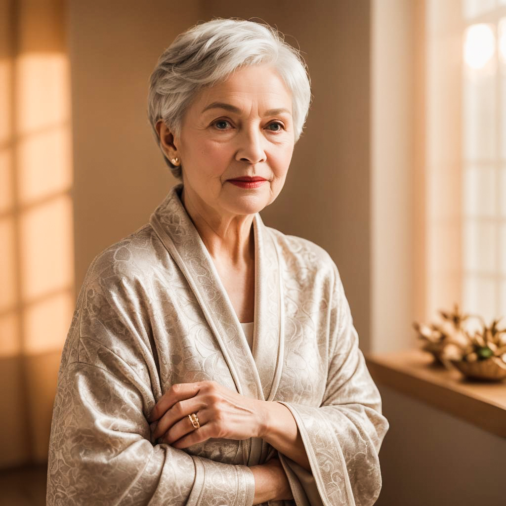 Warm Spa Day Photo Shoot with Elderly Lady