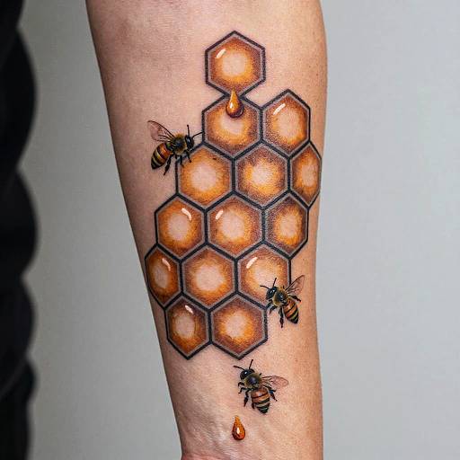 Photorealistic Honeycomb Tattoo Sleeve