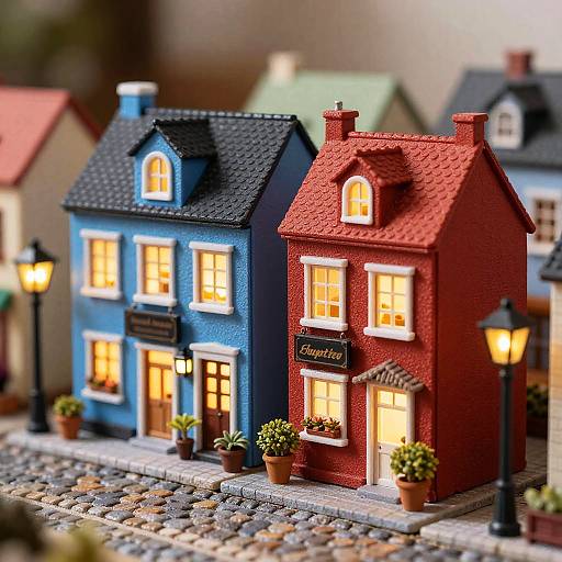 Miniature Cobblestone Fairy-Tale Village Photo
