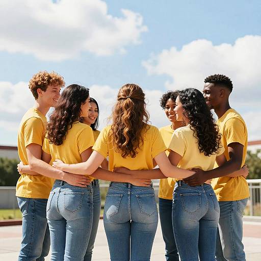 Diverse Young Adults in Yellow Shirts