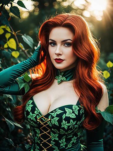 Vintage Poison Ivy Retro Cosplay Portrait