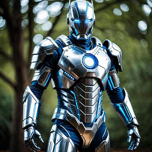 Sleek Metallic Metal Man Cosplay Outfit