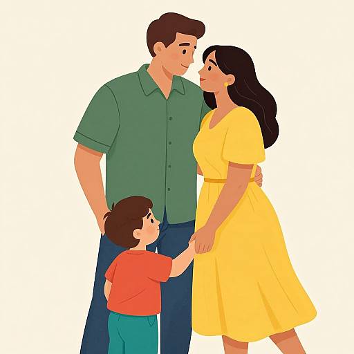 Warm Family Embrace Illustration