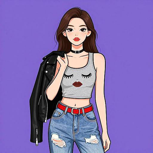 Casual Chic Woman in Distressed Denim