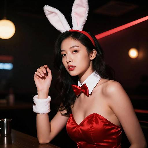 Bunny Outfit Woman in Strip Club