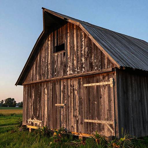 Old Barn at Sunset Detail