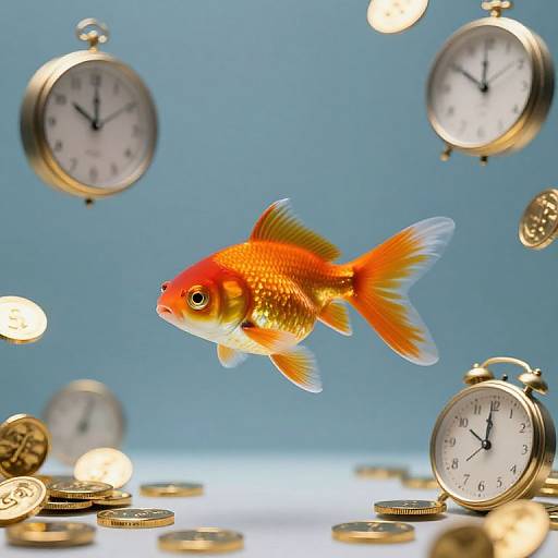 Luminous Goldfish in Dreamscape