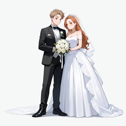 Elegant Wedding Couple in Full Bloom Elegant Wedding Couple in Full Bloom