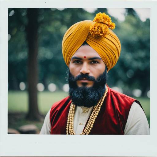 Man in Traditional Ganpat Costume with Turban