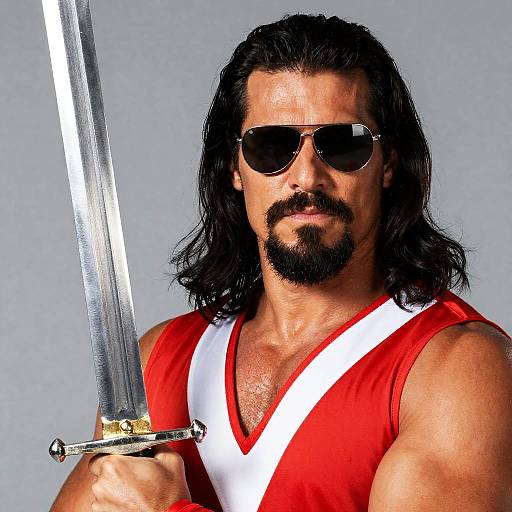 Man in Warrior Costume with Sword