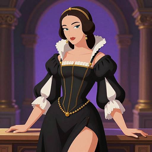 Renaissance Vaporwave Erotic Woman Illustration