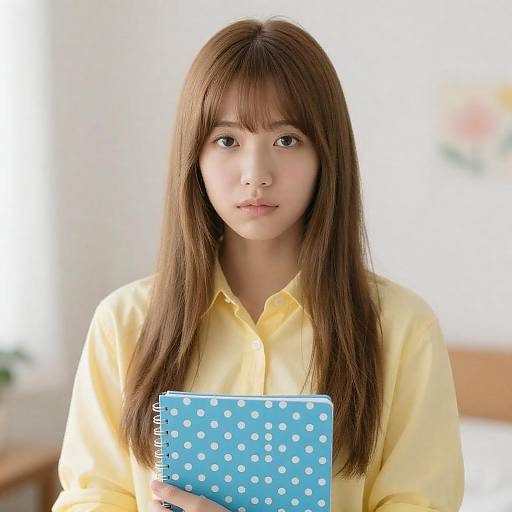 Young Woman in Yellow Shirt Portrait