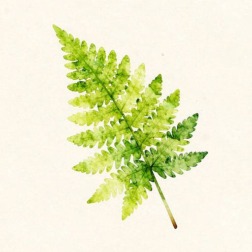 Minimalist Watercolor Fern Illustration