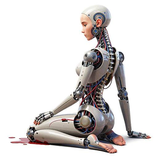 Detailed Sci-Fi Girl with Mechanical Limbs
