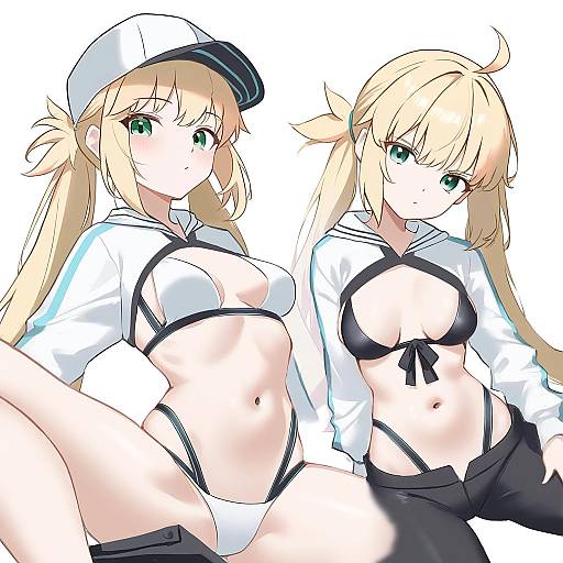 Illustration of Artoria caster (swimsuit) (first ascension) (fate), fate (series) in the style of Tsurui