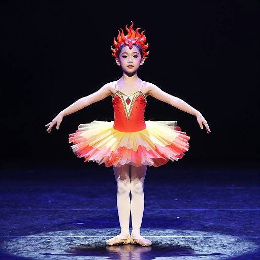 Fiery Red Hair Child Ballet Performance